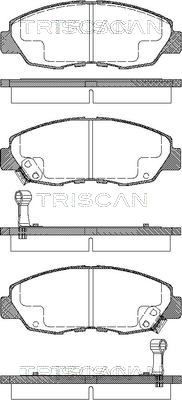 Комплект гальмівних накладок, дискове гальмо, Triscan 811040972