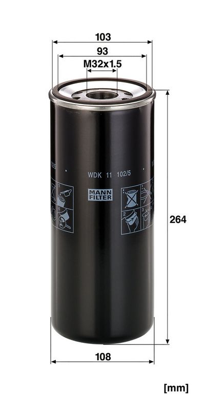 MANN-FILTER WDK11102/5 Fuel Filter