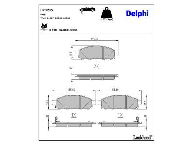 DELPHI LP3285 Brake Pad Set, disc brake