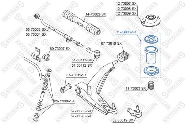 Захисний ковпачок/гофрований кожух, амортизатор, Stellox 1173008SX