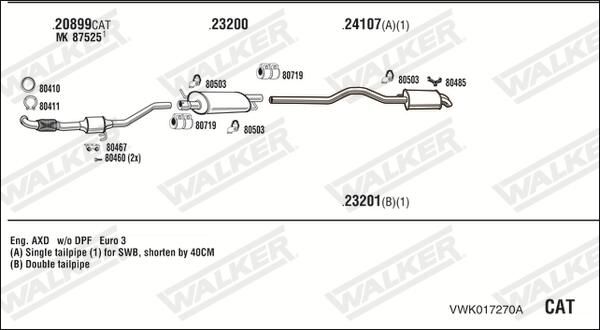 Väljalaskesüsteem WALKER VWK017270A