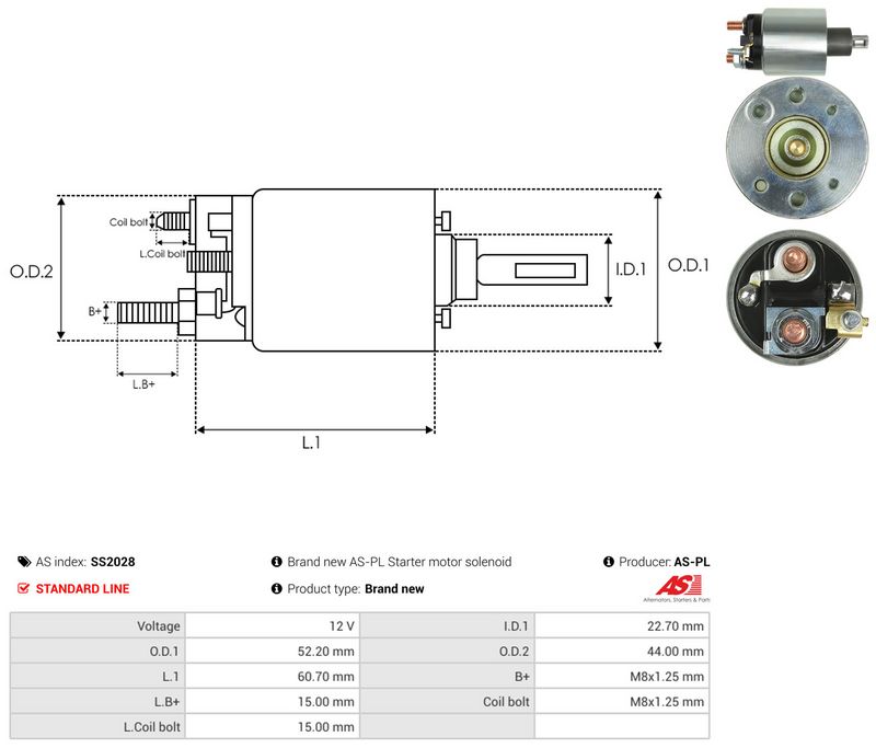 AS-PL SS2028 Solenoid Switch, starter