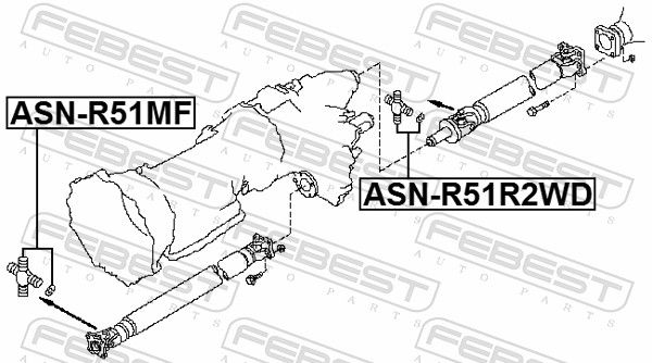 FEBEST ASN-R51R2WD Joint, propshaft