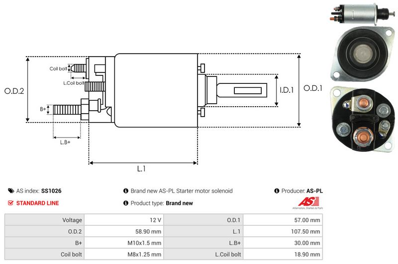 Magnetlülitus, starter, AS-PL SS1026