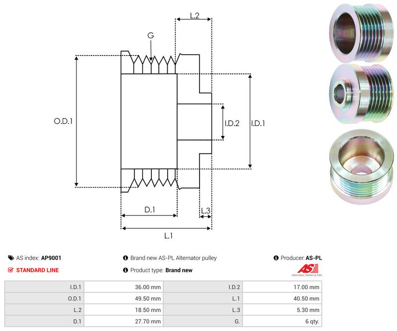 Rihmaratas, generaator, AS-PL AP9001