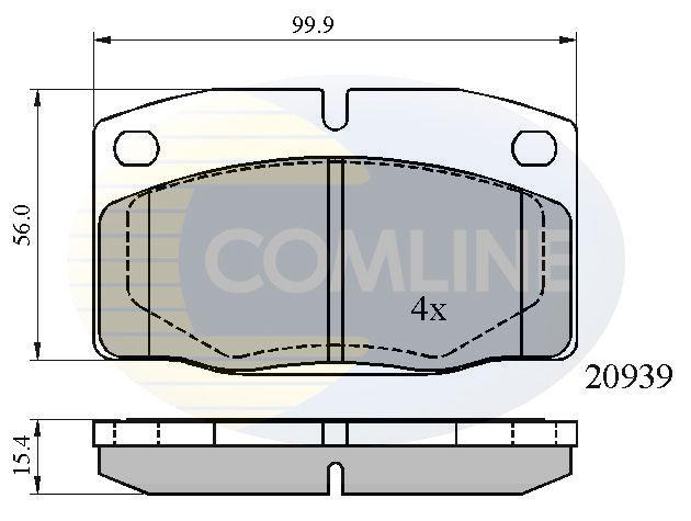 Комплект гальмівних накладок, дискове гальмо, Comline CBP0135