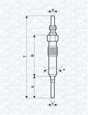 MAGNETI MARELLI свеча накаливания Renault Megane, Grand Scenic, Suzuki Grand Vitara 1.9dCi 05-