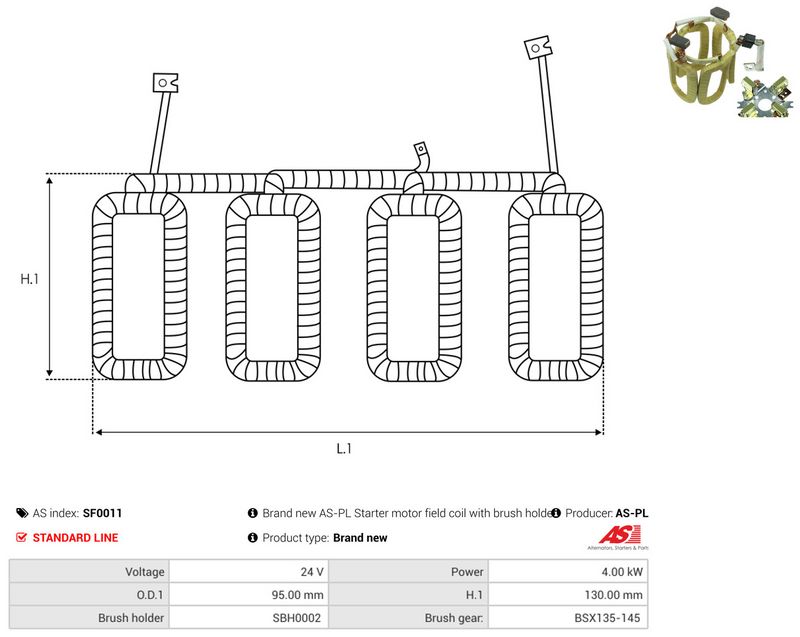 AS-PL SF0011 Holder, carbon brushes