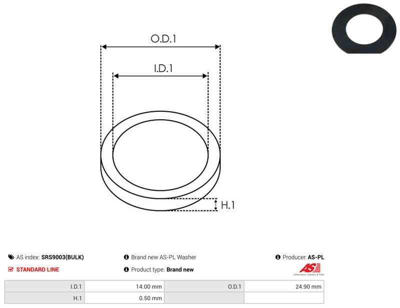 AS-PL SRS9003(BULK) Repair Set, alternator