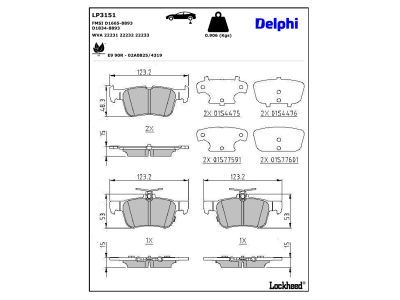 DELPHI LP3151 Brake Pad Set, disc brake