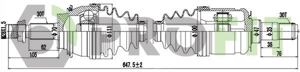 Приводний вал, Profit 2730-3097