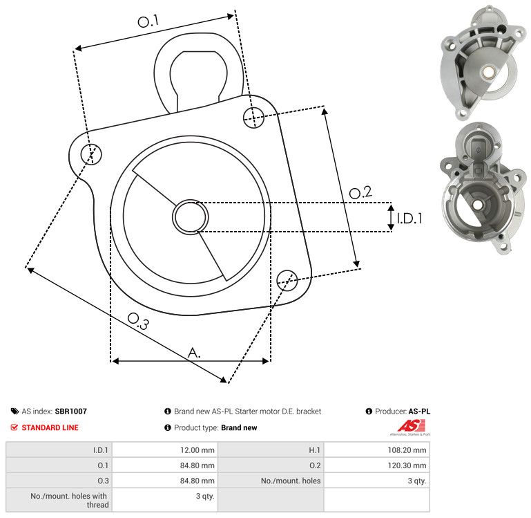 AS-PL SBR1007 Starter Lid, carburettor