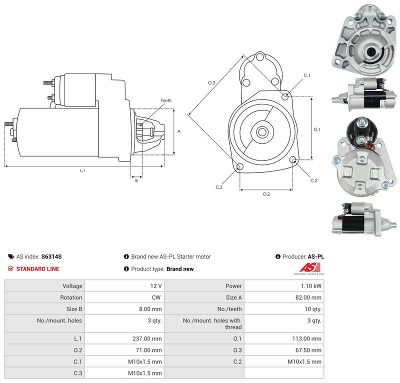 Starter, AS-PL S6314S