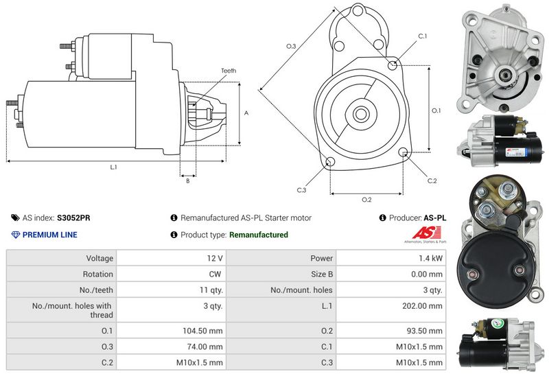 AS-PL S3052PR Starter