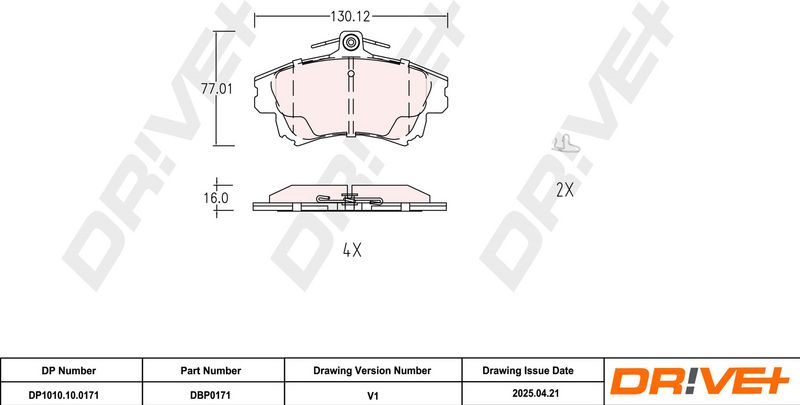 Set placute frana,frana disc DP1010.10.0171 Dr!ve+