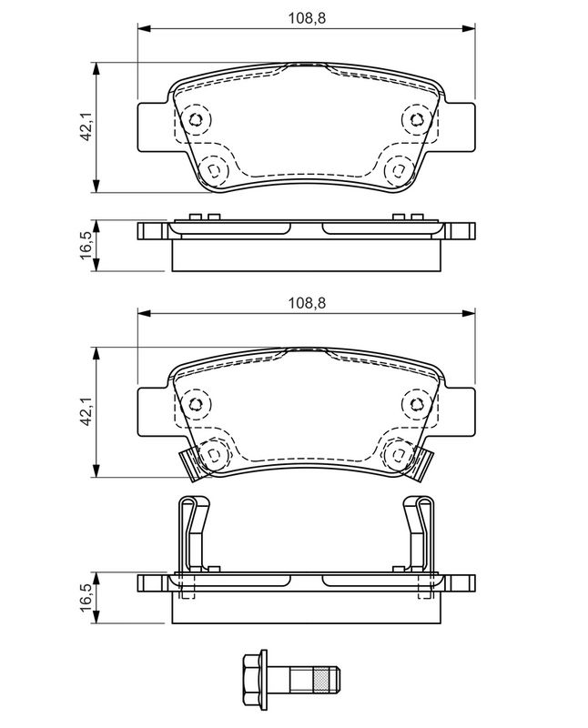 Piduriklotsi komplekt, ketaspidur, BOSCH 0 986 494 329