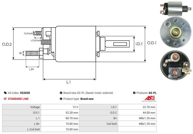 AS-PL SS2028 Solenoid Switch, starter