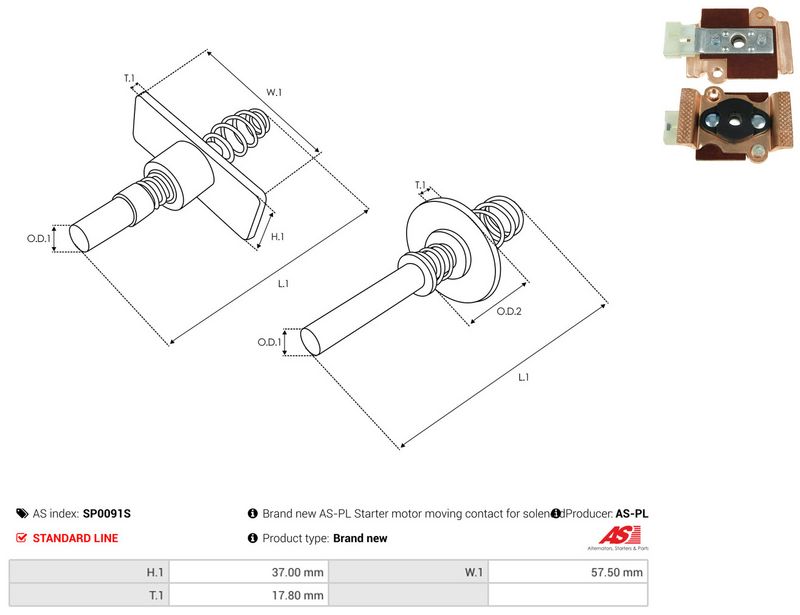 AS-PL SP0091S Repair Kit, starter