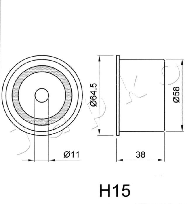 JAPKO 45H15 Tensioner, timing belt