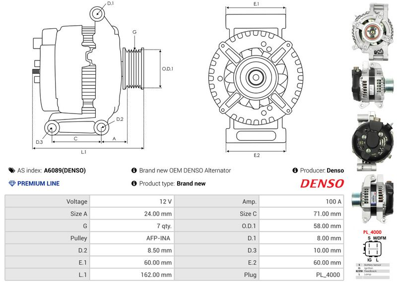 AS-PL A6089(DENSO) Alternator