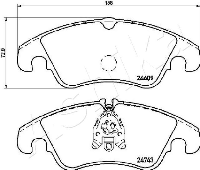 ASHIKA 50-00-0309 Brake Pad Set, disc brake