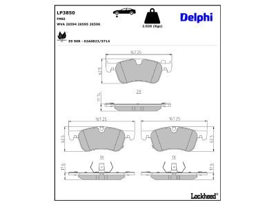 DELPHI LP3850 - Brake Pad Set, disc brake