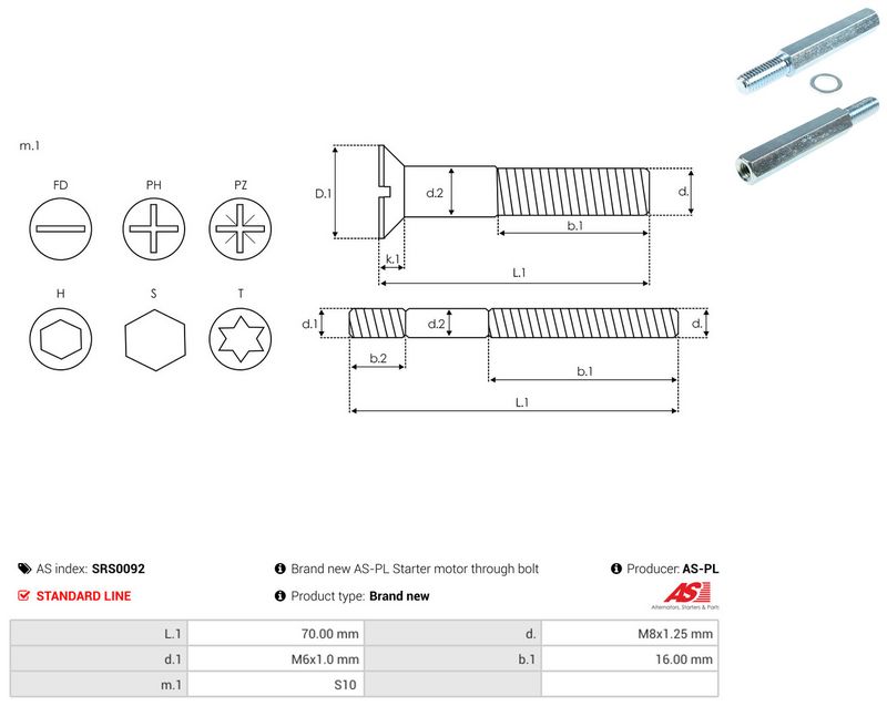 AS-PL SRS0092 Repair Set, alternator