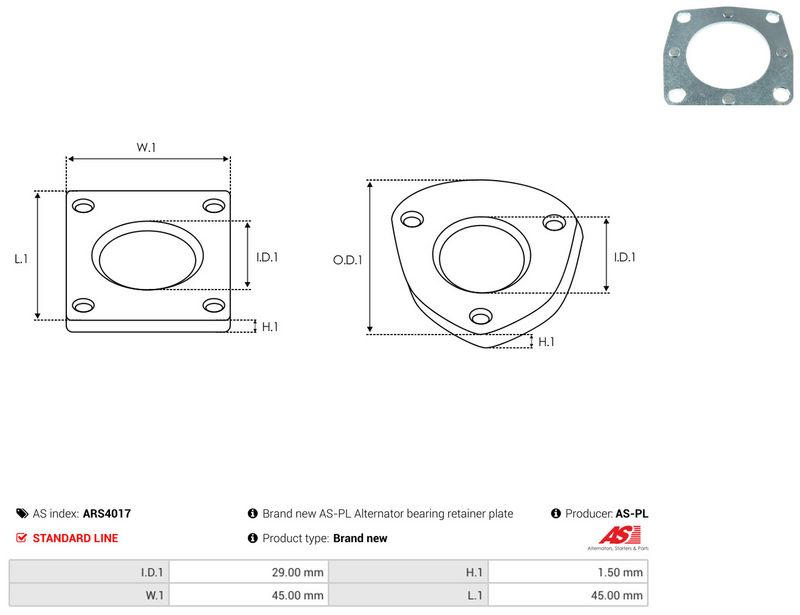 AS-PL ARS4017 Repair Set, alternator