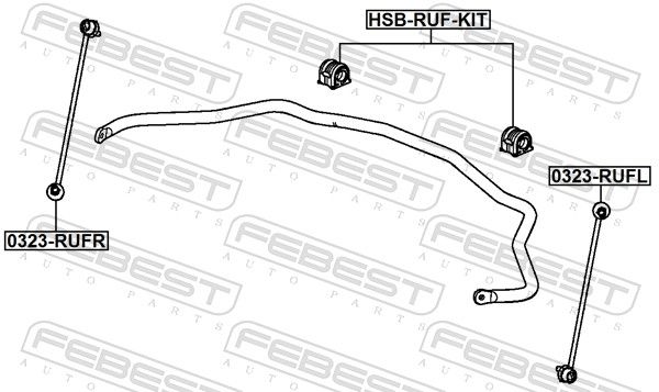 FEBEST HSB-RUF-KIT Repair Kit, stabiliser bush