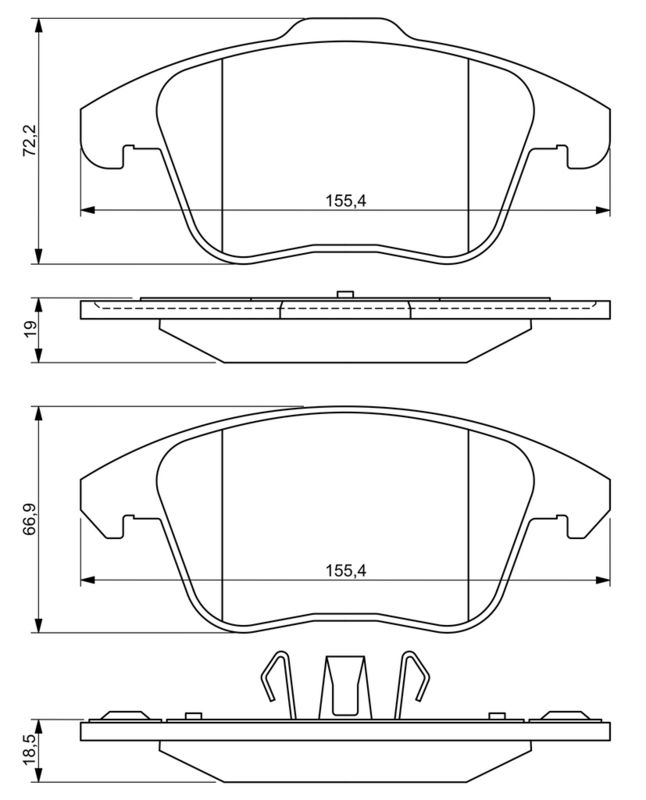 Set placute frana,frana disc 0 986 494 324 BOSCH
