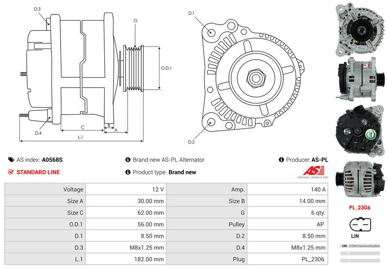 AS-PL A0568S Alternator