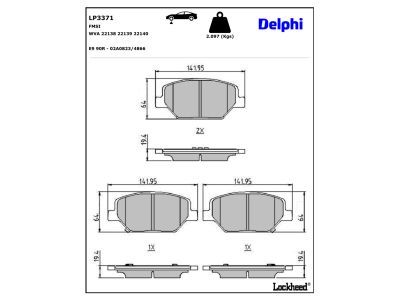 DELPHI LP3371 Brake Pad Set, disc brake