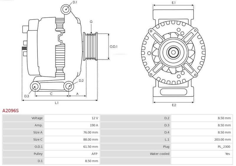 Генератор, Auto Starter A2096S