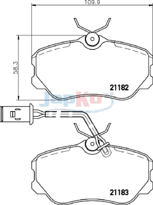 JAPKO 500206 Brake Pad Set, disc brake