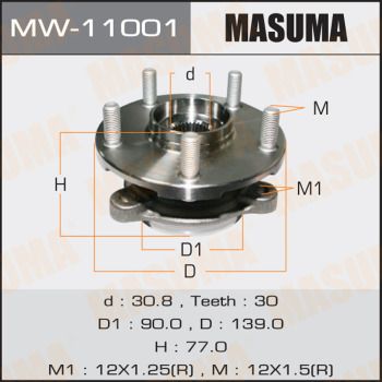 Комплект колісних підшипників, Masuma MW11001