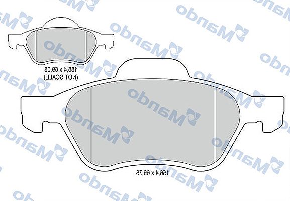 Комплект гальмівних накладок, дискове гальмо, Mando MBF015160