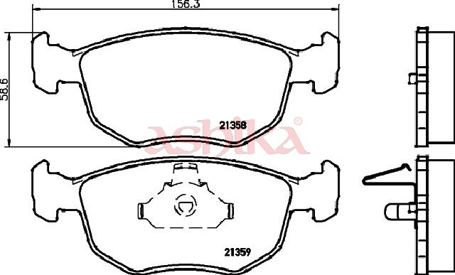 ASHIKA 50-00-0302 Brake Pad Set, disc brake