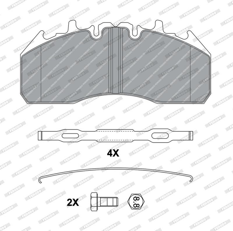 Sada brzdových destiček, kotoučová brzda FCV1989B
