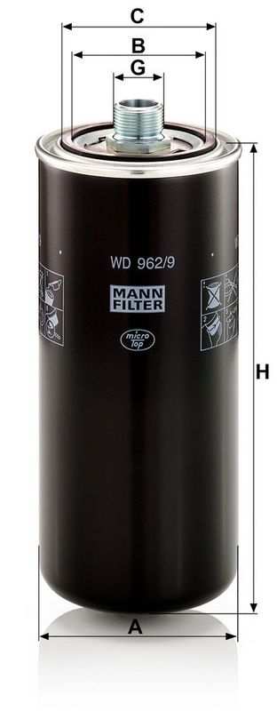 Õlifilter, MANN-FILTER WD 962, 9