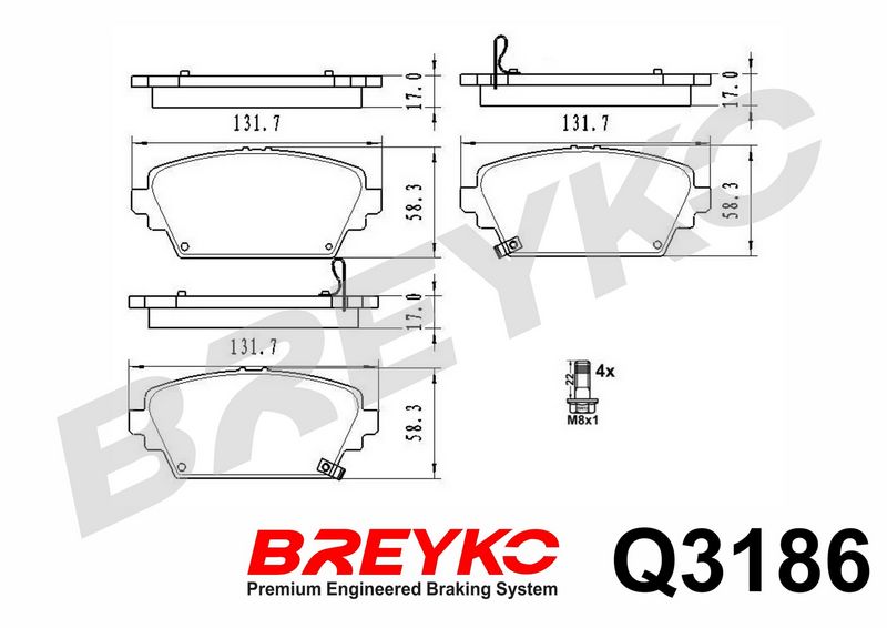 DAVID VASCO Q3186 Brake Pad Set, disc brake