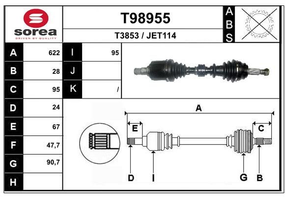 EAI hajtótengely T98955