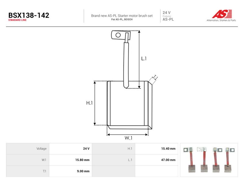 Süsinikuhari, starter, AS-PL BSX138-142