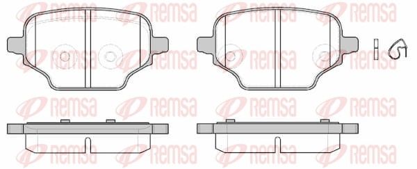 Комплект гальмівних накладок, дискове гальмо, Remsa 1837.00