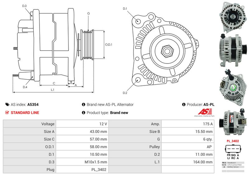 AS-PL A5354 Alternator