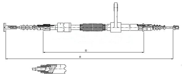 Cablu, frana de parcare METZGER AUTOTEILE 251.34
