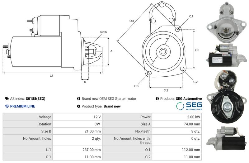 AS-PL S0188(SEG) Starteris
