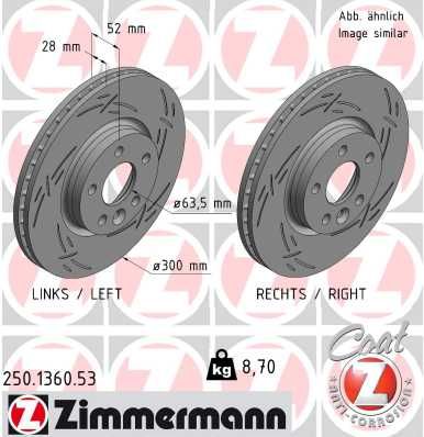 Гальмівний диск, Zimmermann 250.1360.53