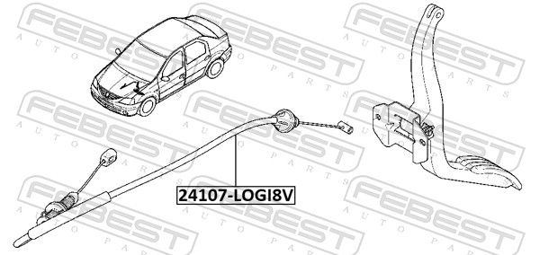 FEBEST 24107-LOGI8V Accelerator Cable