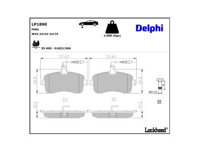 DELPHI LP1890 Brake Pad Set, disc brake