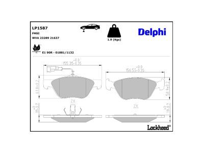 DELPHI LP1587 Brake Pad Set, disc brake